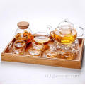 borosilicaatglas theepot warmer set voor op kantoor